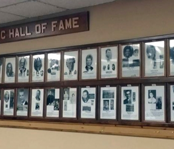 NDSD Athletic Hall of Fame wall