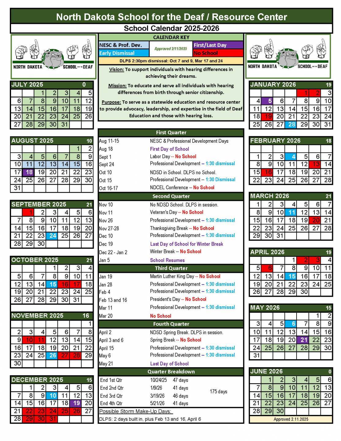 2025-26 Academic Calendar
