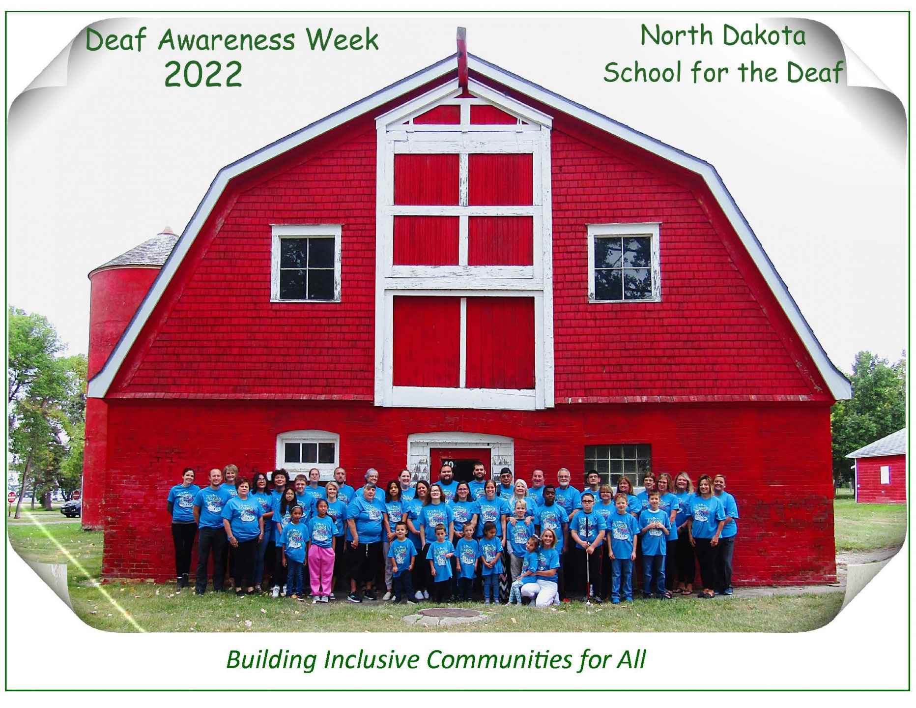 NDSD group picture wearing Deaf Awareness t-shirts